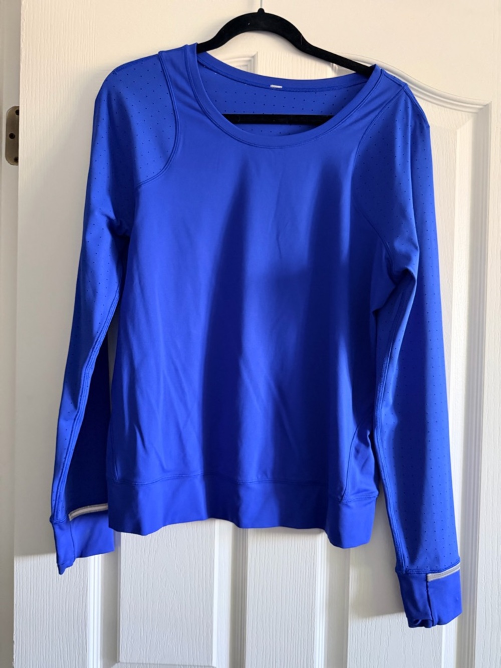 lululemon athletica Royal Blue Perforated Long-Sleeve Active Top